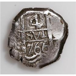 Bolivia Carlos III cob 4 Reales 1766/5P (V-Y),