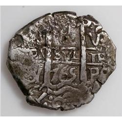 Bolivia Carlos III cob 8 Reales 1765P-V-Y, KM45,