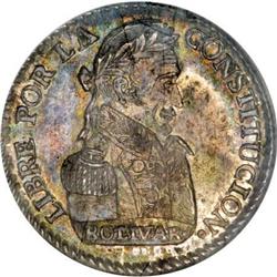 Bolivia Republic Sol 1829JM, KM94, MS63 NGC