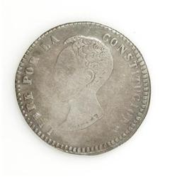 Bolivia Republic 2 Soles 1853J La Paz Barehead,