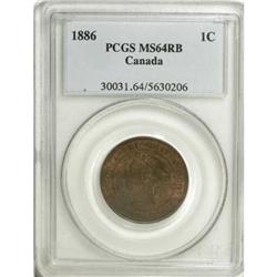 Canada Victoria Cent 1886, KM7, MS64RB PCGS,