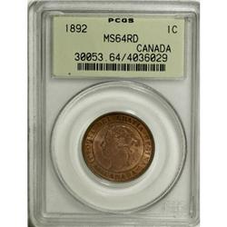 Canada Victoria Cent 1892, KM7, MS64RD PCGS,
