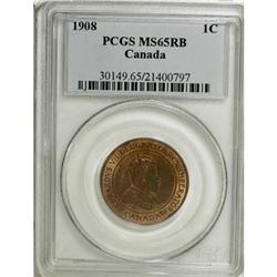 Canada Edward VII Cent 1908, KM8, MS65RB PCGS, a