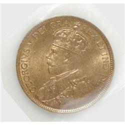 Canada George V Cent 1914, KM21, MS65 RED ICCS,