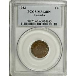 Canada George V Cent 1923, KM28, MS63BN PCGS,