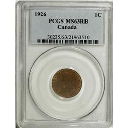 Canada George V Cent 1926, KM28, MS63RB PCGS,