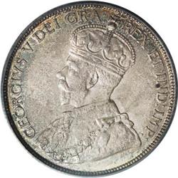 Canada George V 50 Cents 1914, KM25, MS62 PCGS,
