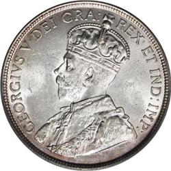 Canada George V 50 Cents 1916, KM25, MS62 PCGS,