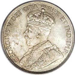 Canada George V 50 Cents 1916, KM25, MS64 PCGS,