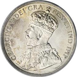 Canada George V 50 Cents 1918, KM25, MS63 PCGS,