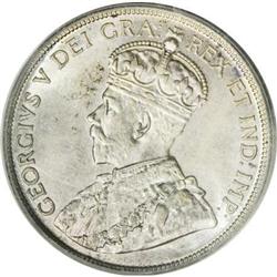Canada George V 50 Cents 1929, KM25a, MS64 PCGS,