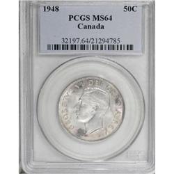 Canada George VI 50 Cents 1948, KM45, MS64 PCGS,