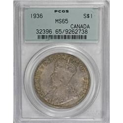 Canada George V Dollar 1936, KM31, MS65 PCGS,