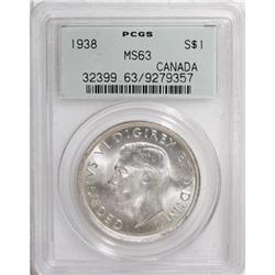 Canada George VI Dollar 1938, KM37, MS63 PCGS,