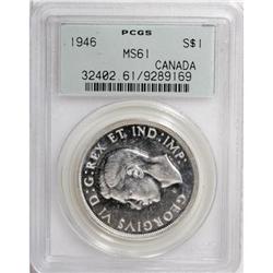 Canada George VI Dollar 1946 - PCGS Pair, KM37,