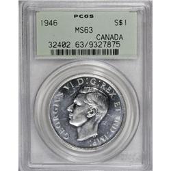 Canada George VI Dollar 1946, KM37, MS63 PCGS, a