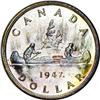 Image 2 : Canada George VI Dollar 1947 Maple Leaf, KM37,
