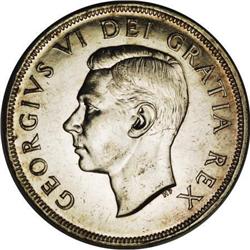 Canada George VI Dollar 1948, KM46, nice