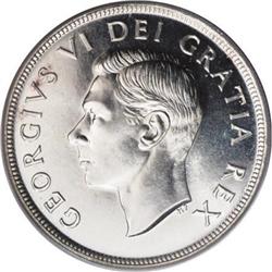 Canada George VI Dollar 1951 FWL, KM46, PL67
