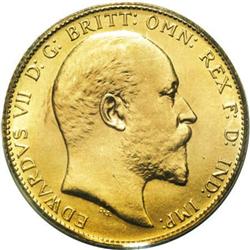 Canada Edward VII Specimen gold Sovereign 1908C,