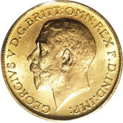 Canada George V gold Sovereign 1913C, KM20, MS63