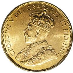 Canada George V gold 10 Dollars 1912, KM27, MS62
