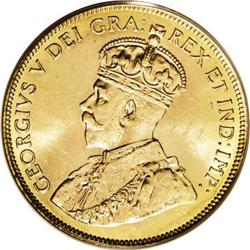 Canada George V gold 10 Dollars 1913, KM27, MS63