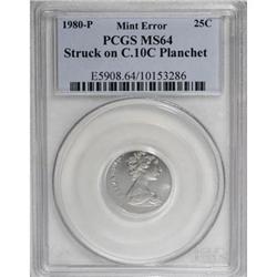 Canada Elizabeth II Mint Error 1980-P, 25 Cents
