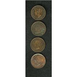 Canada Victoria Cent 1858 - Quartet, KM1, four