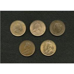Canada Mixed Group of Large Cents, five