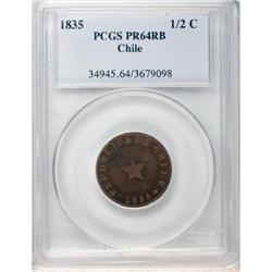Chile Republic Proof Copper Pair - 1835, KM114