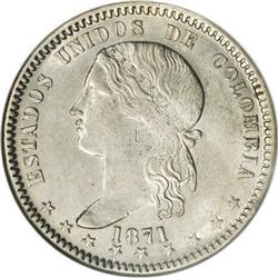 Colombia Republic-Estados Unidos Peso 1871