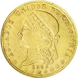 Colombia Republic-Estados Unidos gold 20 Pesos