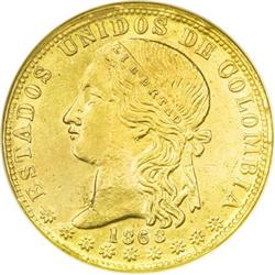 Colombia Republic-Estados Unidos gold 20 Pesos