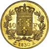 Image 2 : France Charles X gold 40 Francs 1830-A, KM721.1,