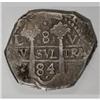 Image 3 : Peru Carlos II Cob 8 Reales 1684L-V, KM24, bold