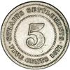 Image 2 : Straits Settlements Victoria silver 5 Cents