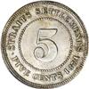 Image 2 : Straits Settlements Victoria silver 5 Cents