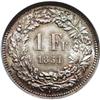 Image 2 : Switzerland Confederation silver 1 Franc 1851-A,