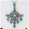 Image 2 : Tiffany & Co. Jazz Platinum 7.20 ctw Round Aquamarine Diamond Chandelier Necklac