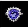 Image 2 : 14KT White Gold 6.78 ctw Tanzanite and Diamond Ring
