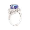 Image 4 : 7.72 ctw Tanzanite And Diamond Ring - 14KT White Gold
