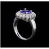 Image 4 : 14KT White Gold 1.52 ctw Tanzanite and Diamond Ring