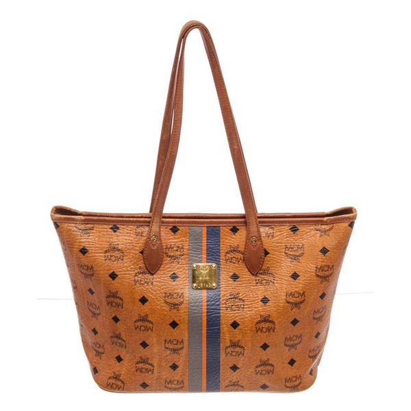 MCM Brown Visetos Shopper shoulder Bag