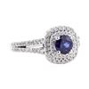 Image 1 : 2.11 ctw Sapphire and Diamond Ring - 14KT White Gold