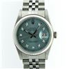 Image 4 : Rolex Mens Stainless Steel Ice Blue Diamond Oyster Perpetual 36MM Datejust Wrist