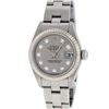 Image 1 : Rolex Ladies Stainless Steel Slate Grey Diamond Quickset Datejust Oyster Band Wr