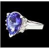 Image 1 : 4.56 ctw Tanzanite and Diamond Ring - 14KT White Gold