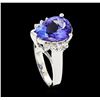 Image 4 : 4.56 ctw Tanzanite and Diamond Ring - 14KT White Gold