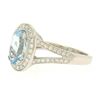 Image 3 : Modern 18K White Gold 3.07 ctw Oval Aquamarine Diamond Sylvie Split Shank Ring